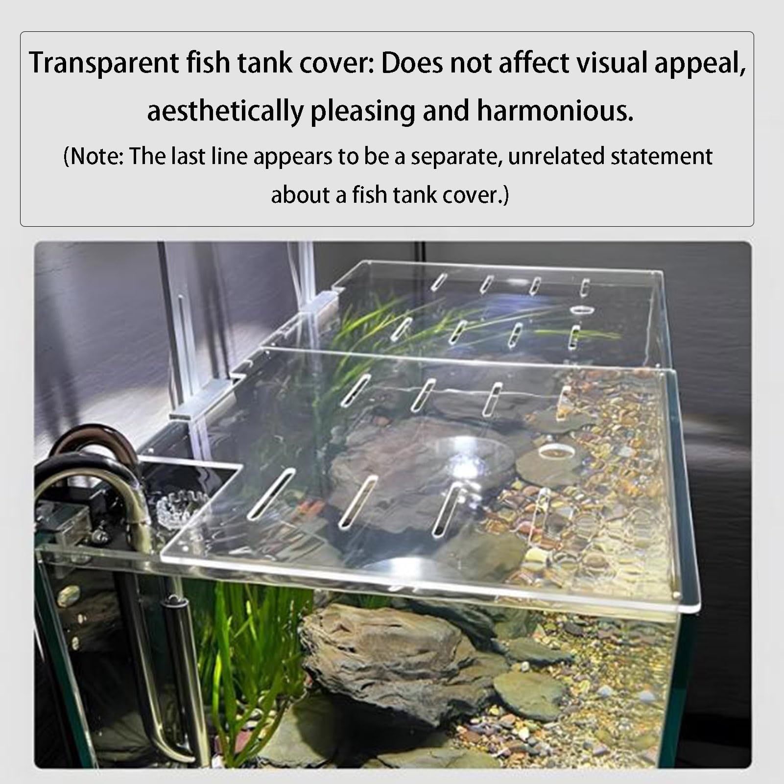 Couvercle d'aquarium en Acrylique avec Trou d'air Frais, Couvercle Anti-Saut, Couvercle de réservoir ventilé for Reptiles, Tortues, Aquarium, Habitat(40x40cm)