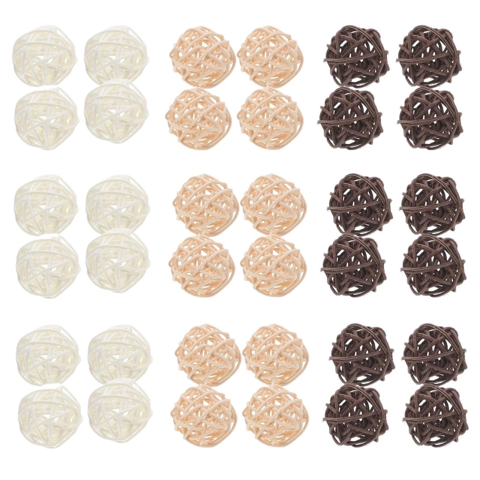 ZUXWUX 36Pcs Rattan Balls For Vase Filler Mantel Bowl Table Decor