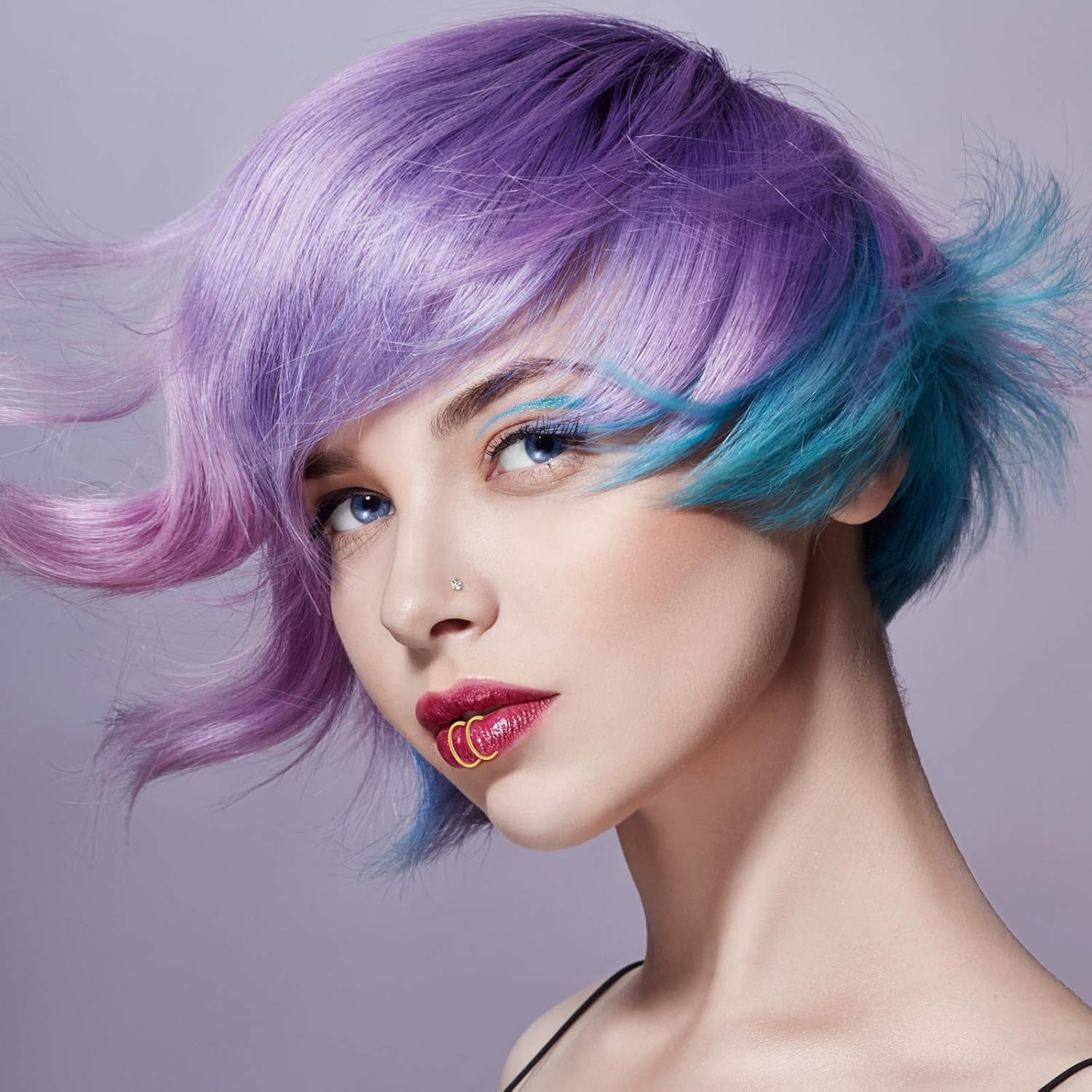 ONESING 35-70 PCS 18G 20G Nose Rings for Women & Men - Gold Hoops, L Shape, Studs & Screw - 316L Surgical Stainless Steel - Image 5