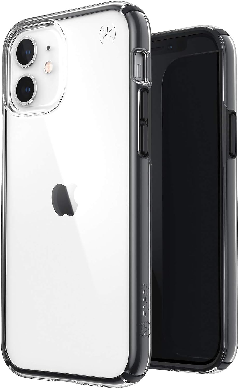 Speck Products Presidio Perfect-Clear Impact Geo iPhone iPhone 12, iPhone 12 Pro Case, Clear/Black (138491-5905)
