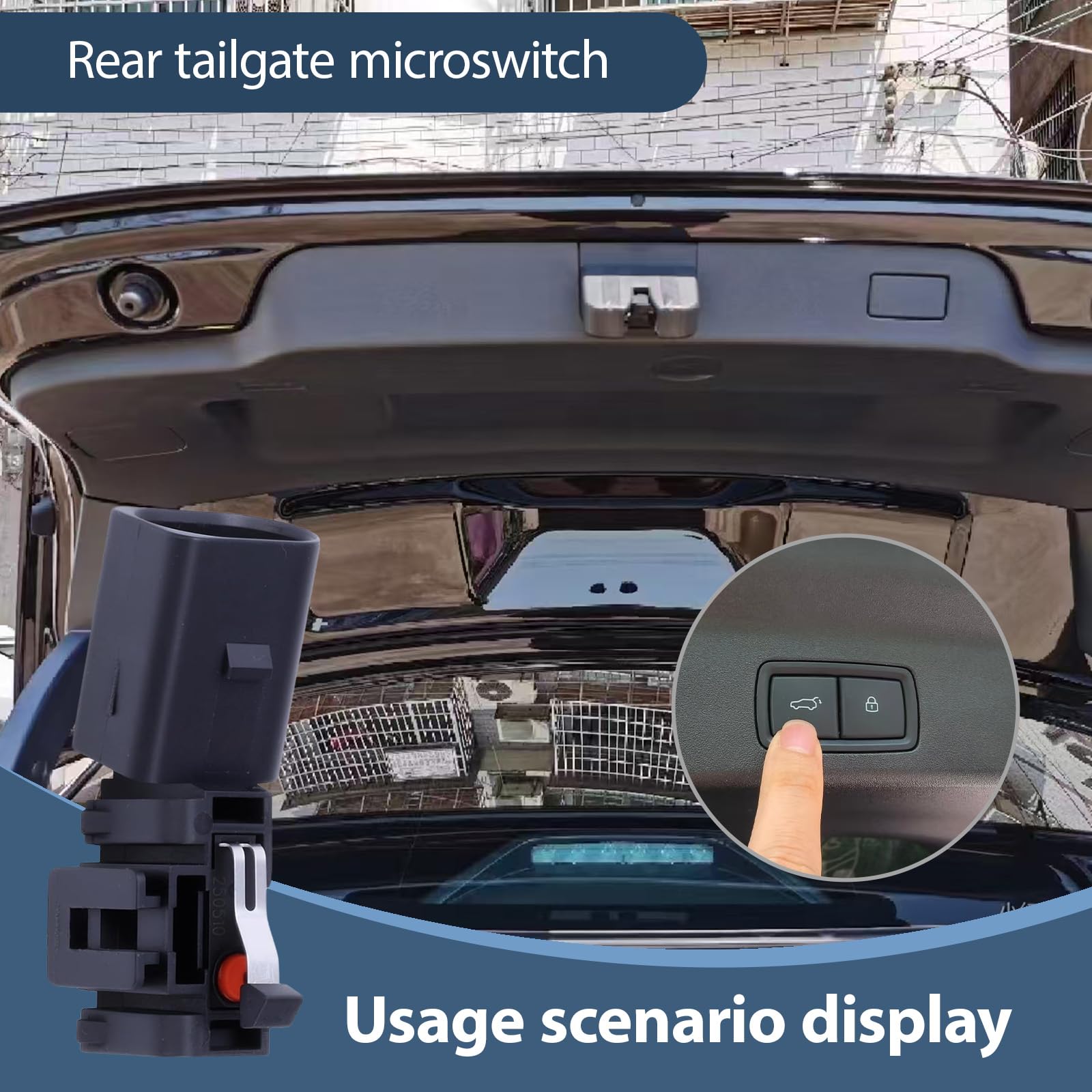 Mikroprzełącznik tylnej klapy do VW Golf, Passat, Polo, Touran 2002-2009, zastępuje oryginalny numer 1T0962103, niezawodny, trwały i łatwy w instalacji