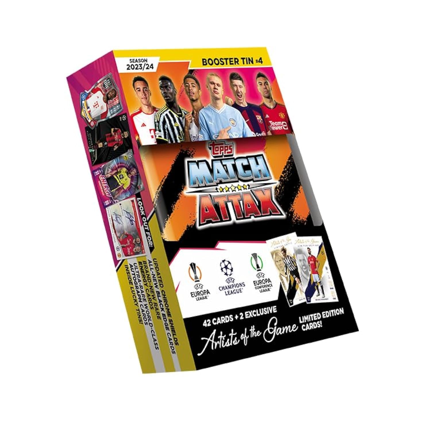 ToppsMatch Attax 23/24 - Booster Tin 4 - contains 42 Match Attax cards plus 2 exclusive Artists of the Game LE cards