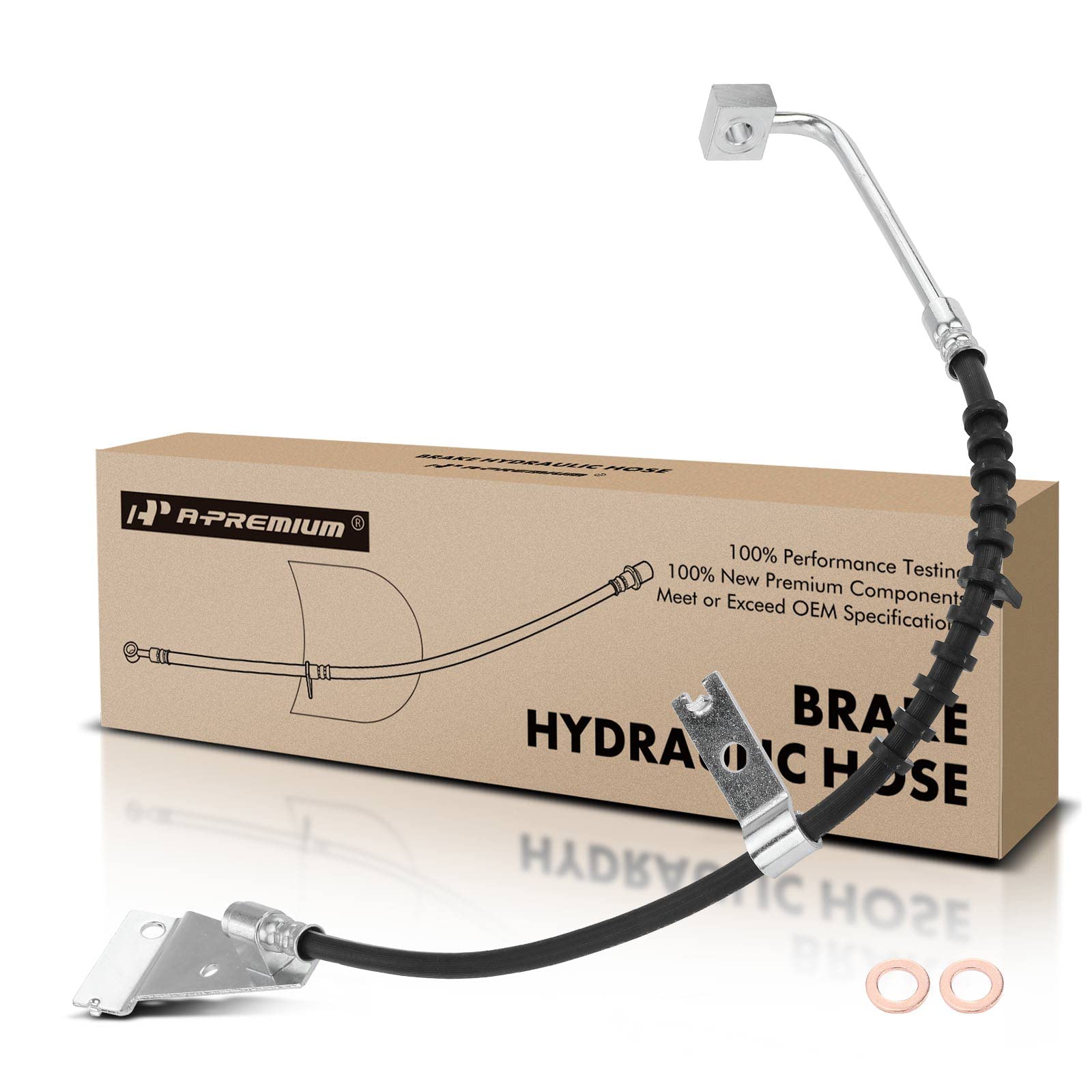 A-Premium Front Passenger Brake Hydraulic Hose Compatible with Dodge Models - B1500/B2500/B3500 1998, Ram 1500 Van 1999-2002, Ram 2500/3500 Van 1999-2003 - Replace# 52009450AC