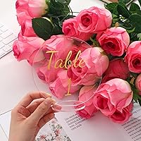 Vista 4 de Sintuff 30 números de mesa acrílicos para boda, números de mesa transparentes con soportes para recepción de boda, letreros de boda de 4.72 Dorado