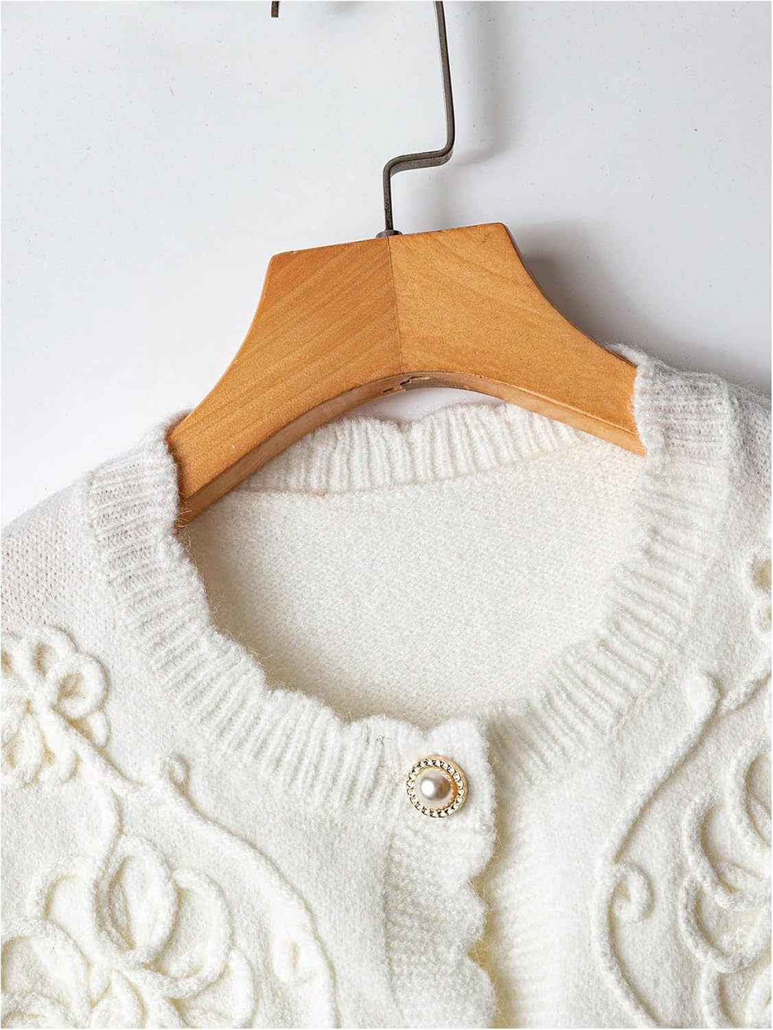 SHENHE Women's Button Up Sweater Vest Floral Knit Crew Neck Sleeveless Dressy Cardigan Vest - Image 4