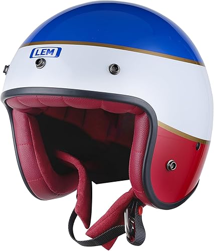 LEM Medio Casco de Motocicleta, para Hombres y Mujeres Certificado DOT Casco de Motocicleta y Scooter, Estilo Vintage para Conducir Crucero,