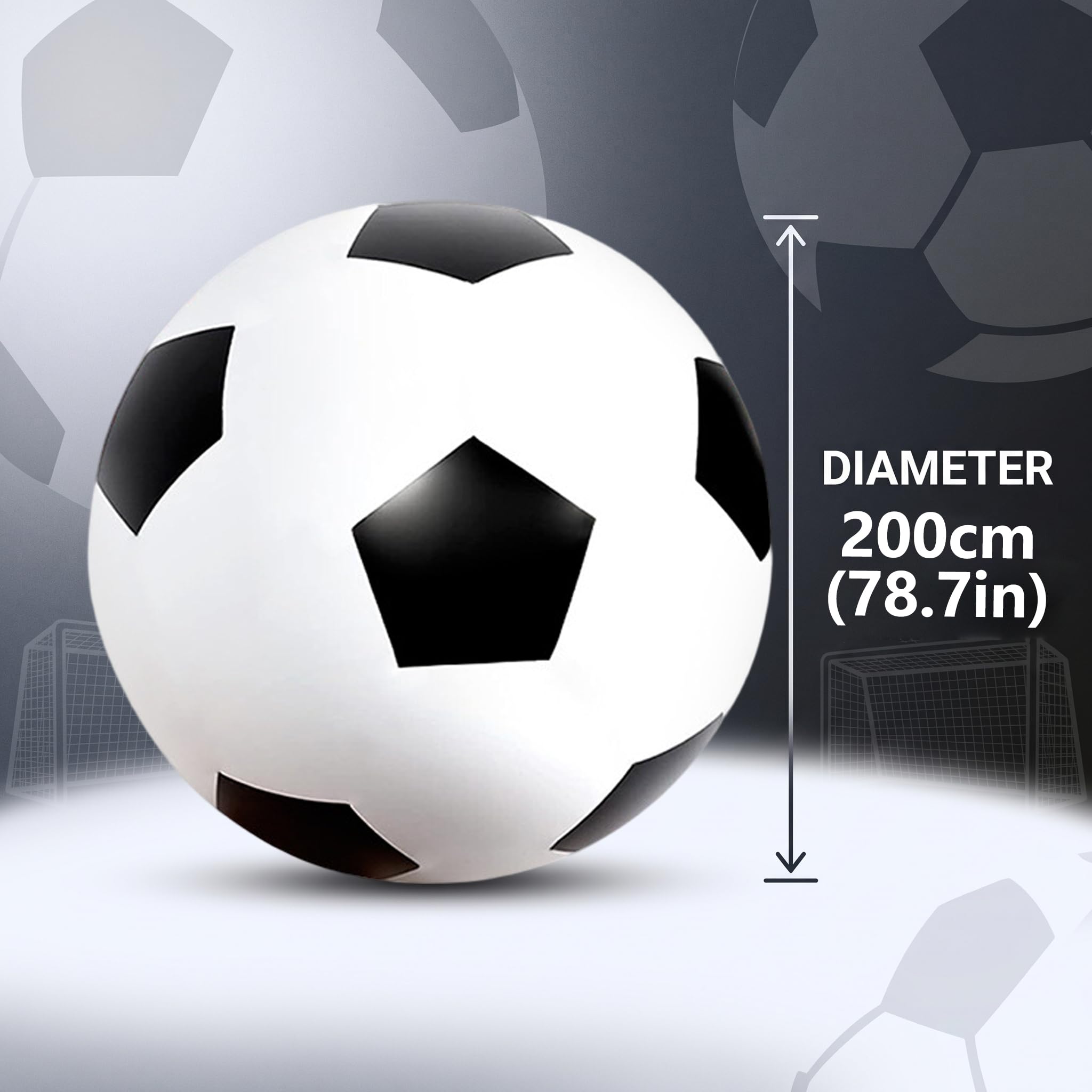 Balón de fútbol Inflable Gigante, PVC, 35, 43 Pulgadas | Tamaño gigante de 35, 43 pulgadas, juego para varias personas, uso en piscina/playa, fácil almacenamiento y transporte, para