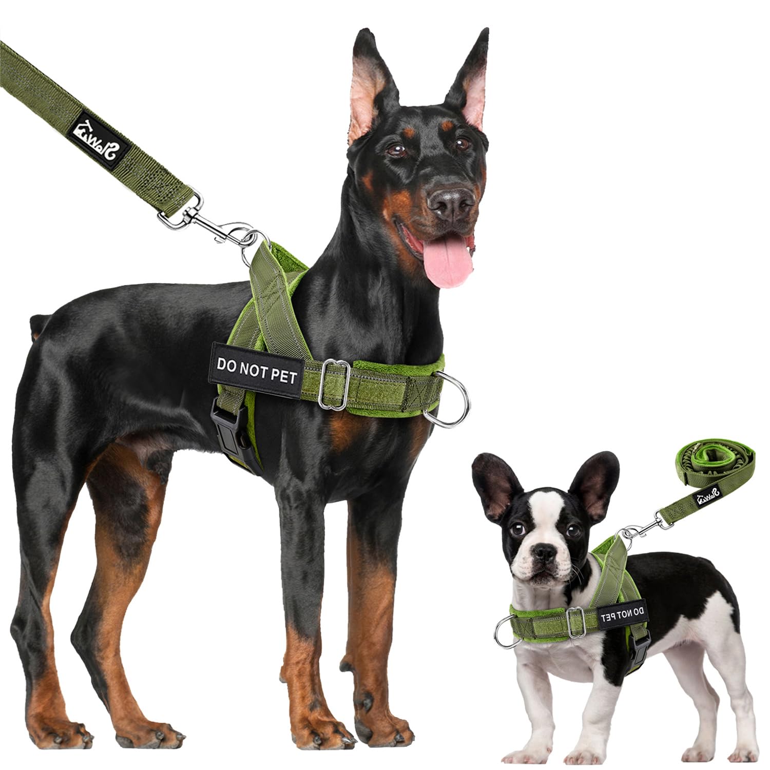 Lukovee No Pull Dog Harness & Leash Set - Heavy Duty Dog Vest Harness with Soft Padded for Medium Large Dogs, Adjustable Reflective Tactical Pet