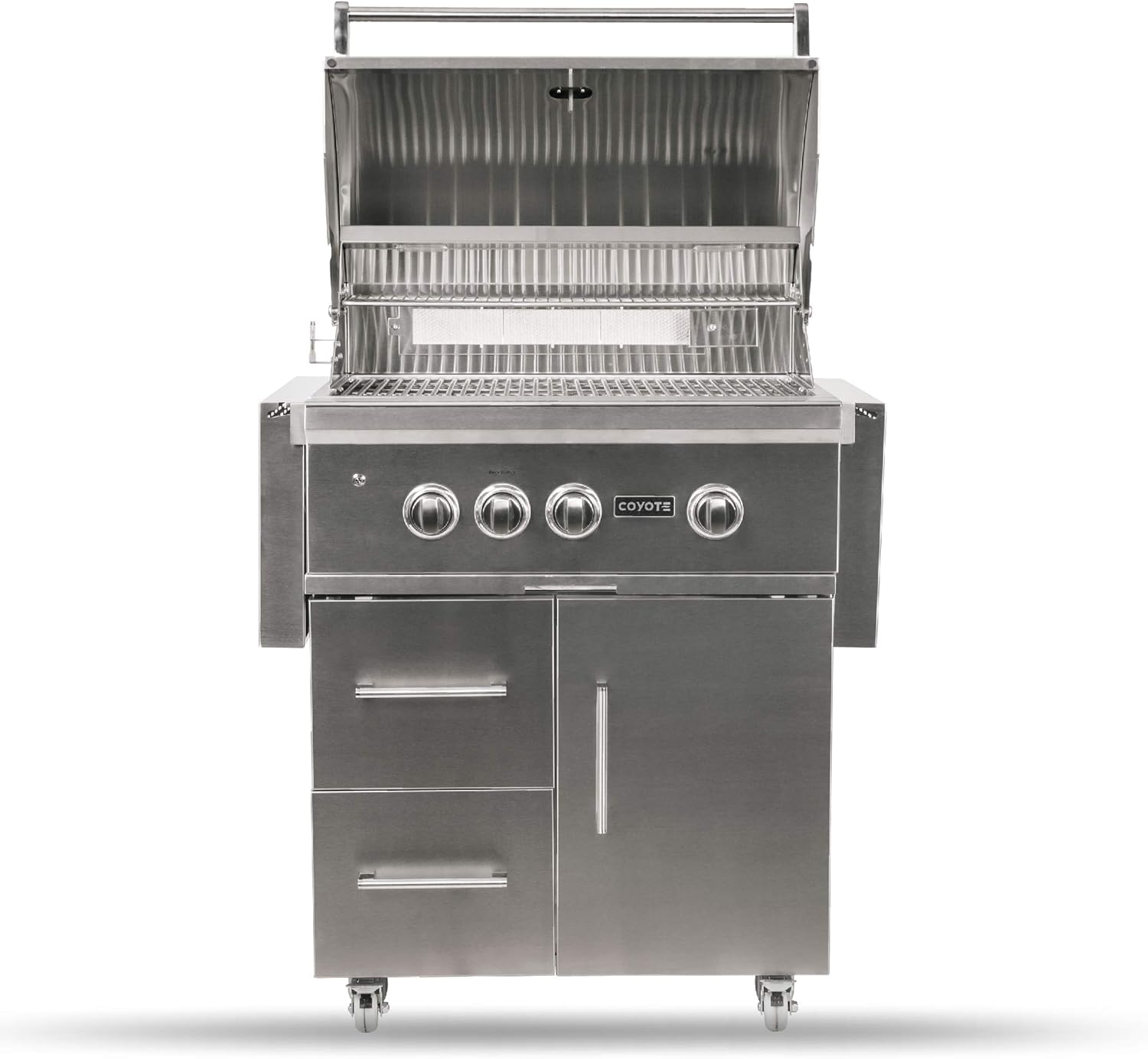 Coyote S-Series Natural Gas Grill, 30-in. 3-Burner Freestanding Grill with RapidSear Infrared Burner & Rotisserie - C2SL30NG-FS