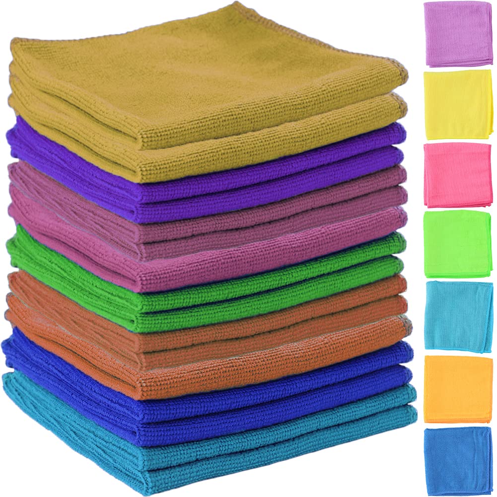 Panno Per La Pulizia In Microfibra POLYTE Premium, 16 X 16 Pollici Confezione Da 12 Nero~p104803343 - Foto 5