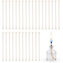 30Pcs 1/4" 6mm Round Cotton Oil Lamp Wicks Replacement for Candle Wick Braided for Alcohol Kerosene Torches Lantern DIY Handmade Candle Making Supplies