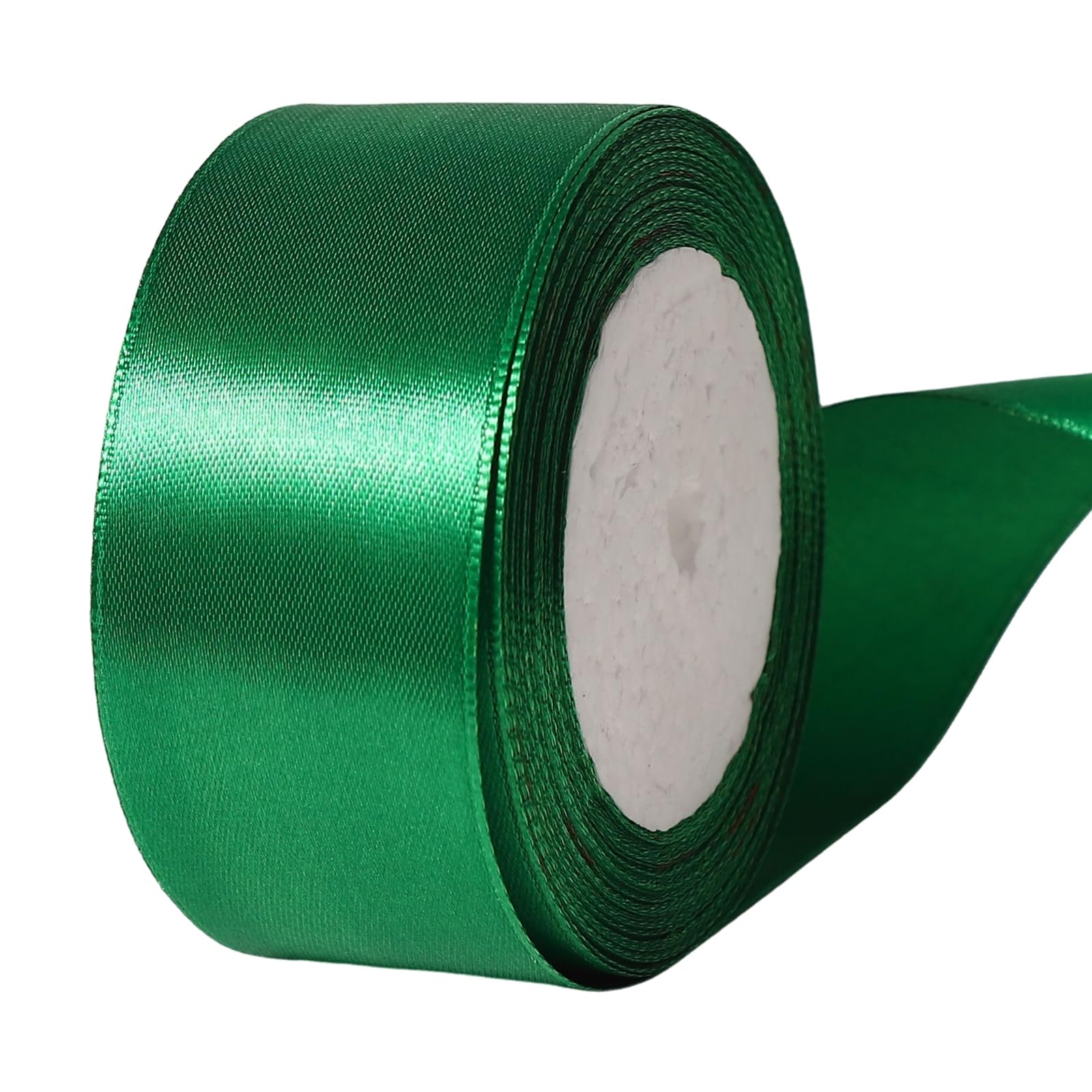 Dishaur 40mm Green Satin Ribbon for Gift Wrapping 22M Fabric Ribbon for Crafting Sewing, Christmas, Hair Bows and Cake Decoration