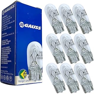 10 Lâmpada Gauss Esmagada Miniatura Incolor W5W 5W 24V W2 1X9 5D GL2825B