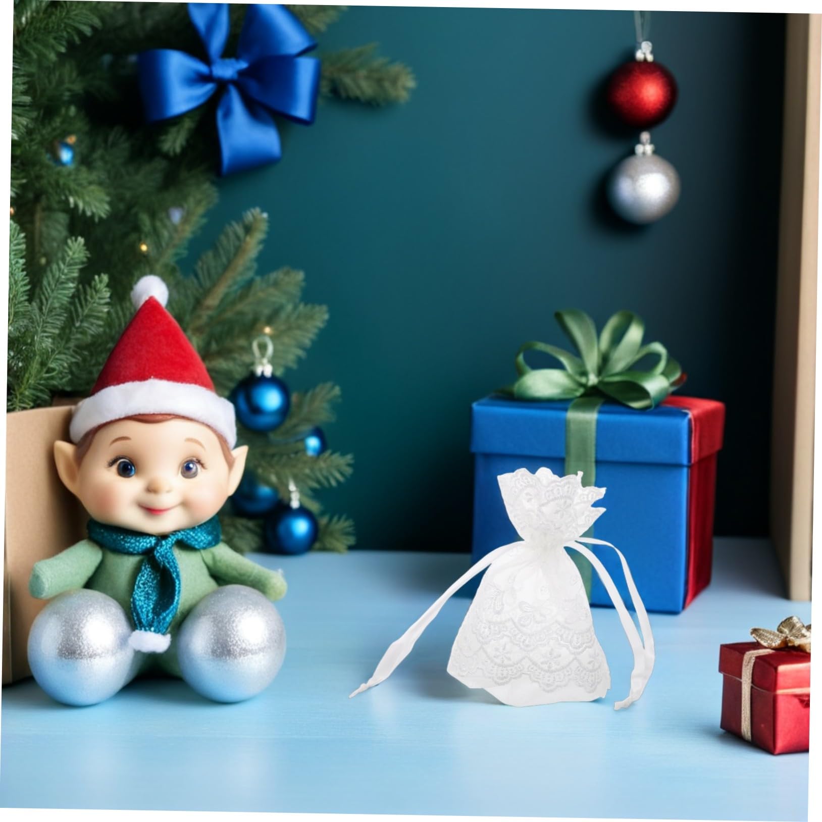 25 Stück Netzbeutel Als Partygeschenk Geschenktüten Kleine Feine Netztasche Weihnachts-mesh-kordelzugbeutel Organzabeutel Mit Kordelzug Weiße Organzabeutel Mesh-goodie-bag White