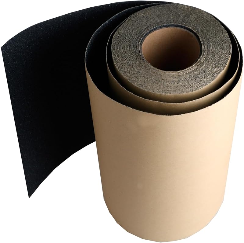 ZUEXT 11 Inch by 60 feet Black Roll of Skateboard Grip Tape (27x1828cm) | Anti Slip Sandpaper, Bubble Free, Waterproof, Griptape for Scooter Longboard Rollerboard Stairs Pedal Wheelchair Steps
