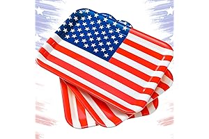 Zubebe Patriotic American Flag Melamine Serving Tray for Party, Memorial Day & Independence Day