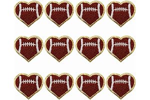 12 Pack Iron on Football Patches for Decorating Apparel