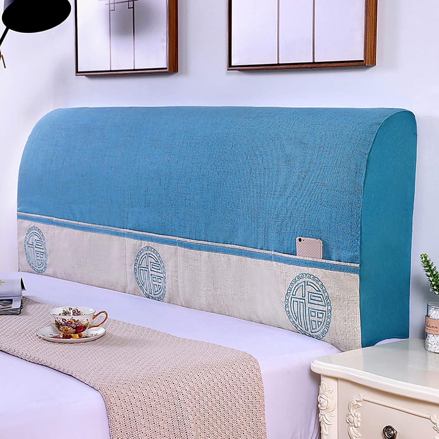 Bed Headboard Cover 120/150/180/200/220 cm,Stretch Bed Headboard Cover, Dustproof All-Inclusive Bed Headboard Cover,for Bedroom Decoration