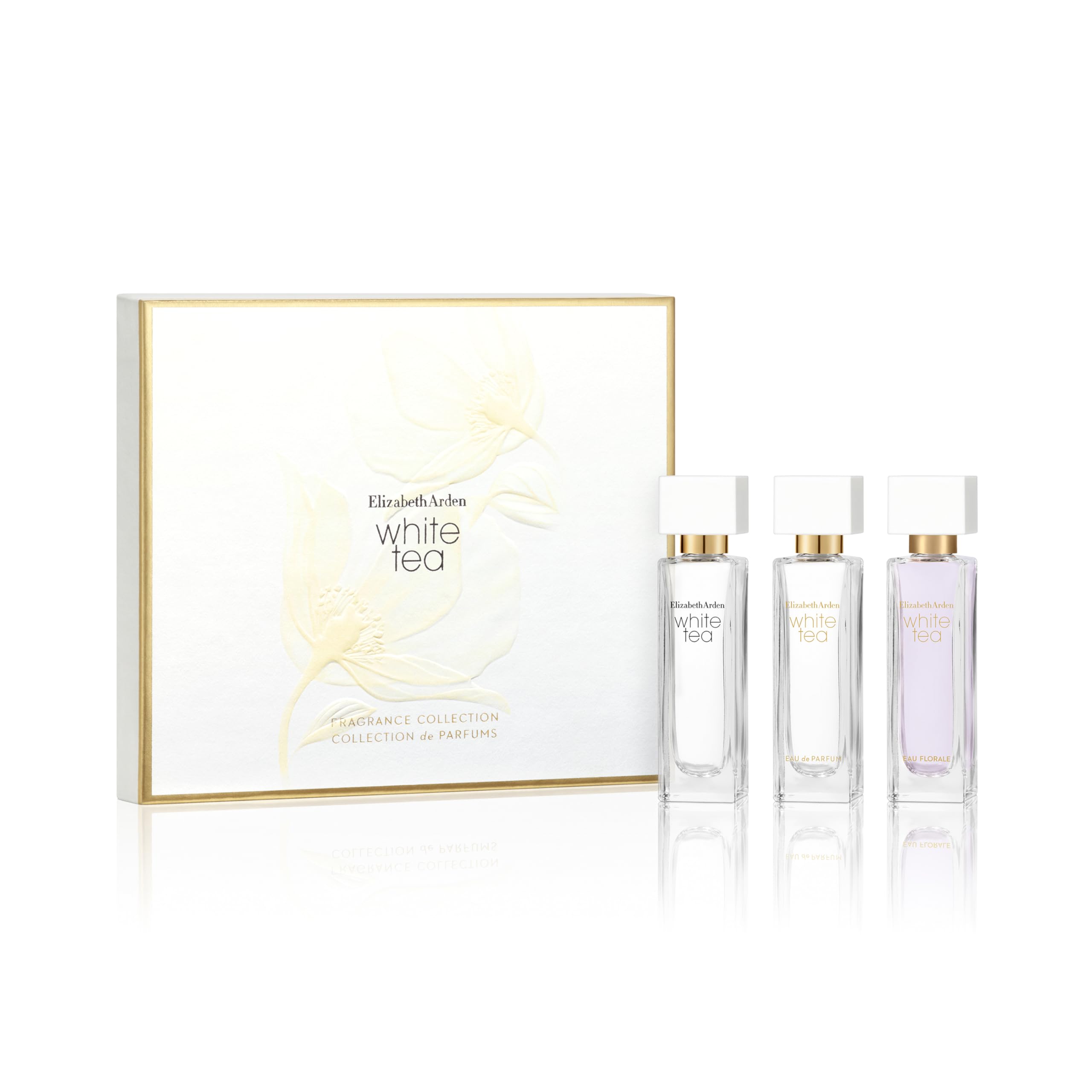 Elizabeth Arden, Juego de regalo de té blanco, Fragancia floral y vibrante, 3 miniaturas de 10 ml, regalo para mujeres