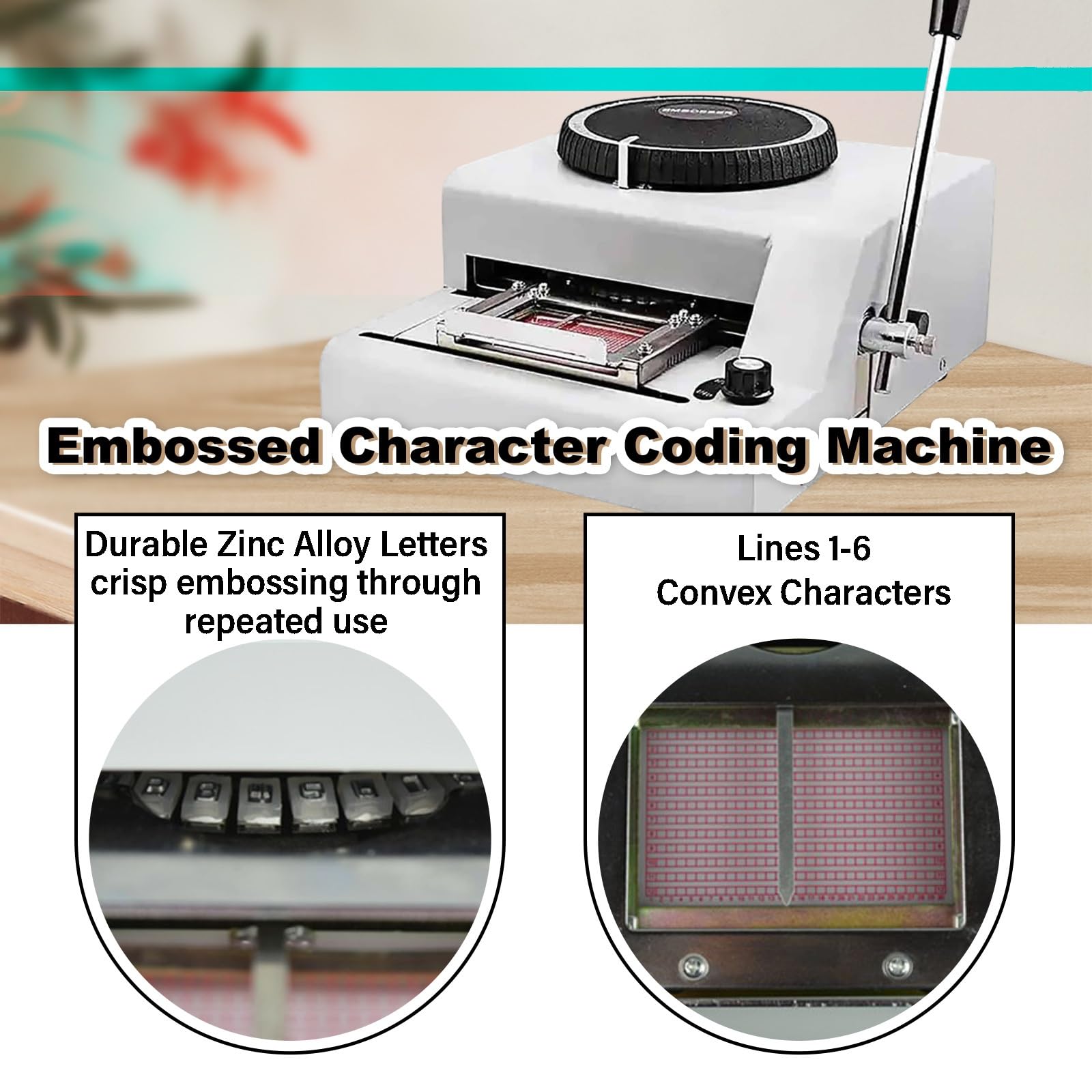 Perforatrice manuale da 72 caratteri per carte in PVC e targhe identificative, robusta con 30 alluminio per contrassegnare badge
