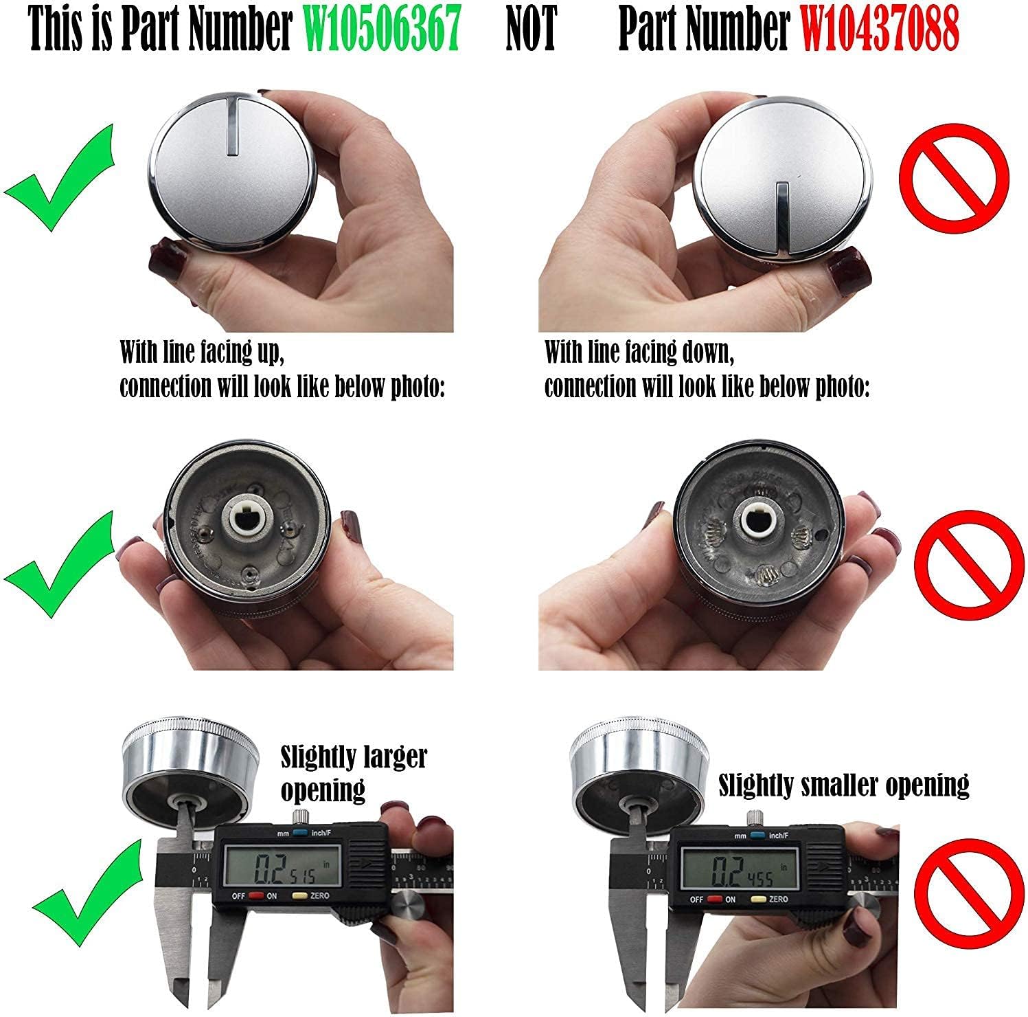 Supplying Demand W10506367 3021019 2 Pack Gas Range Burner Control Knob Replacement Model Specific Not Universal