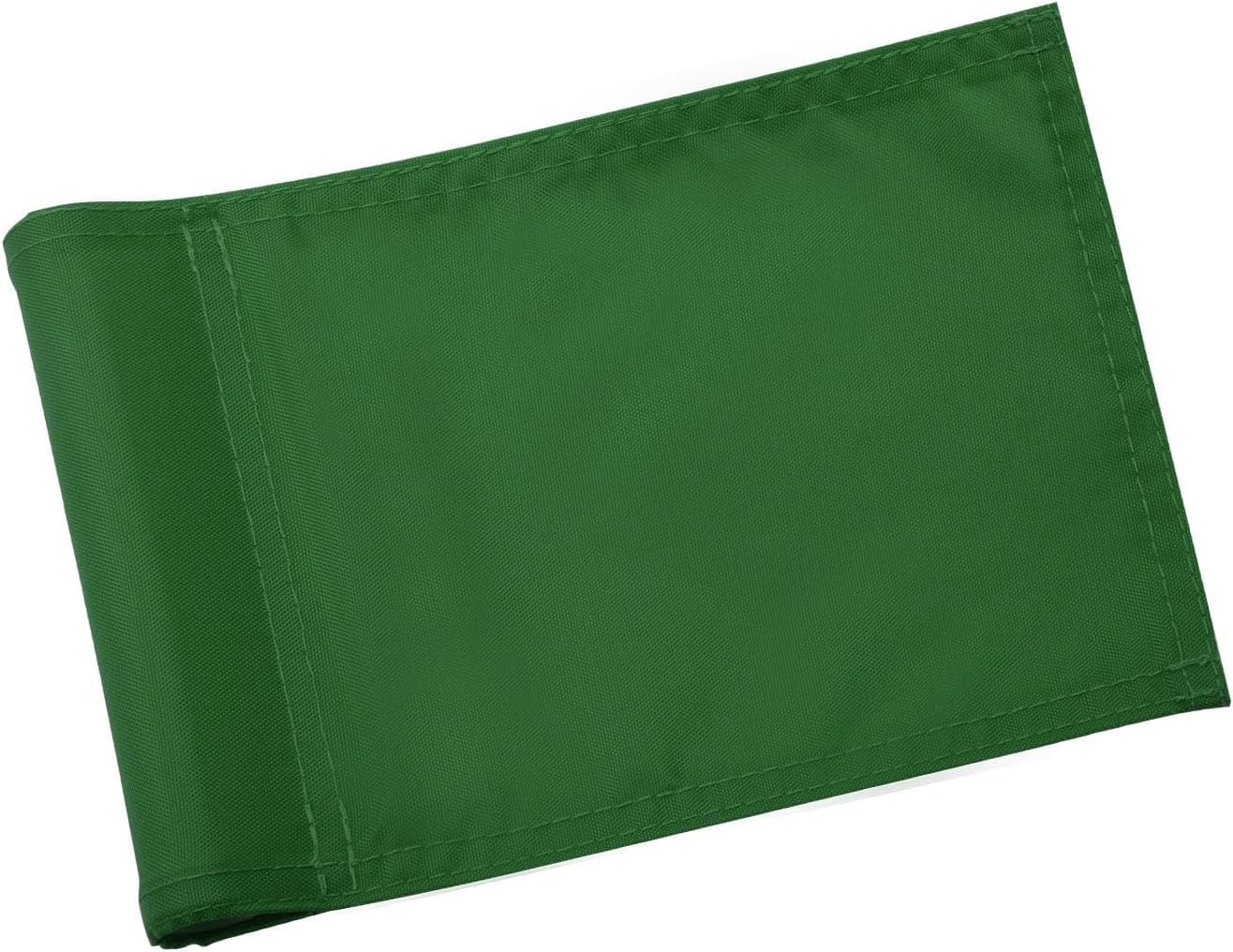 3-Piece 9 x 6 Inch Green Golf Flags with ABS Sleeve, 420D Nylon, Portable, Waterproof, Suitable for Backyard, Garden, Golf Course
