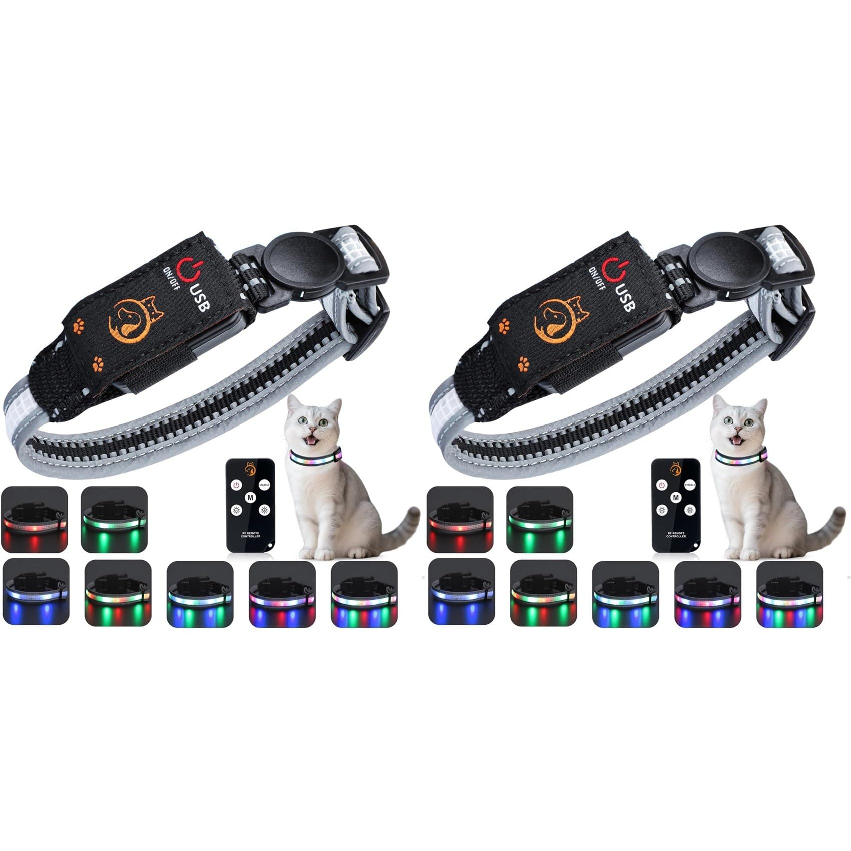 Collar para gatos impermeable con mando para solucionar la falta de visibilidad