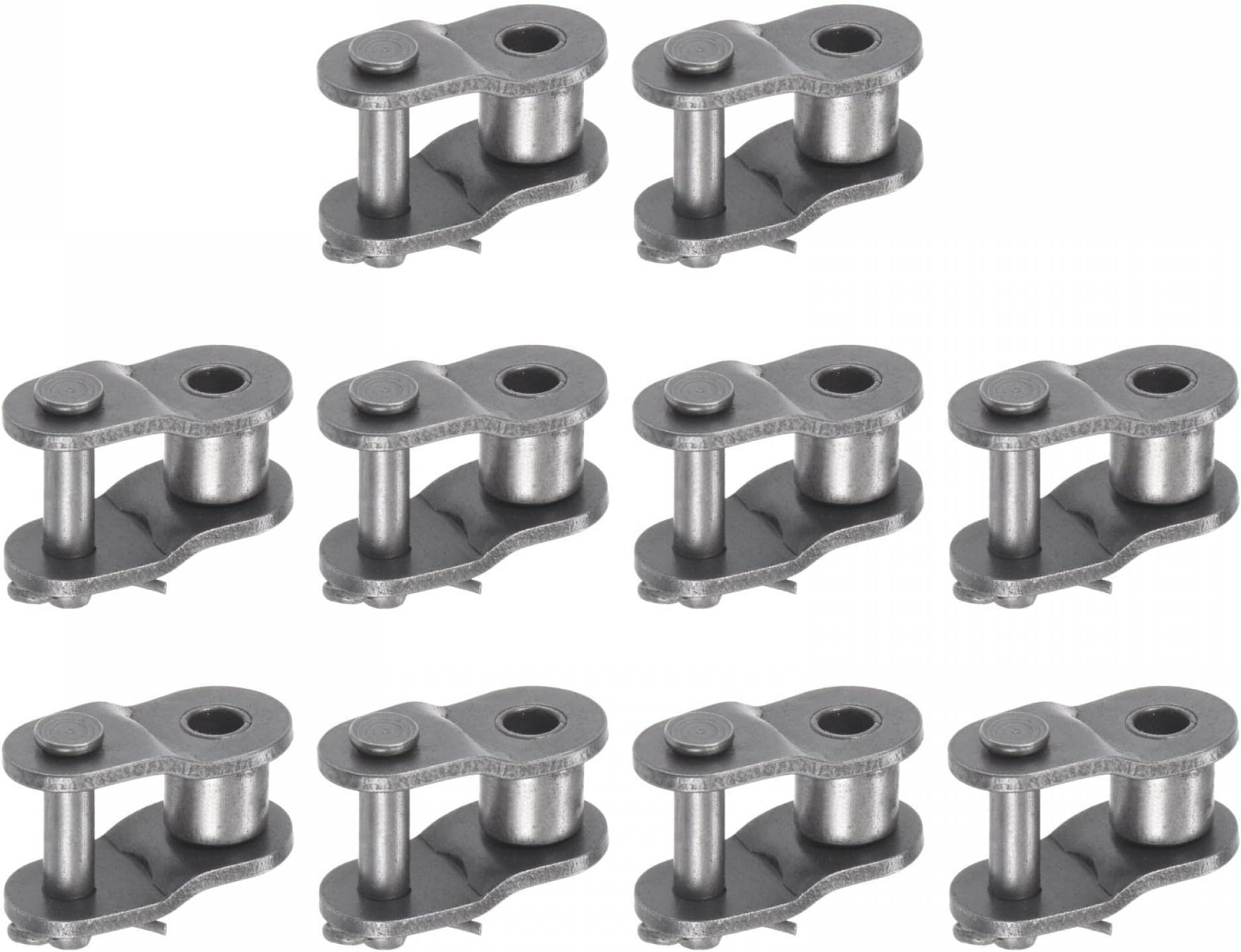 uxcell 10Pcs #50 Chain Offset Half Link Roller, 5/8" Pitch Carbon Steel, Standard Chain End Connector Split Links for 10A Chain