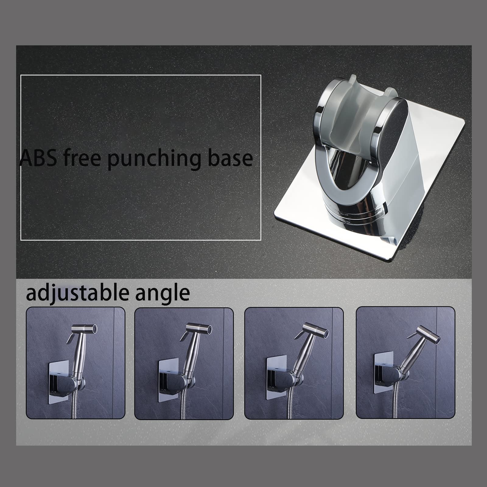 Spruzzatore per Bidet Acciaio Inossidabile Doccetta per Bidet Montaggio a Parete Palmare Spruzzatore Bidet con Tubo in Acciaio Inox e ABS Base, per l'igiene Personale, Angolo Regolabile