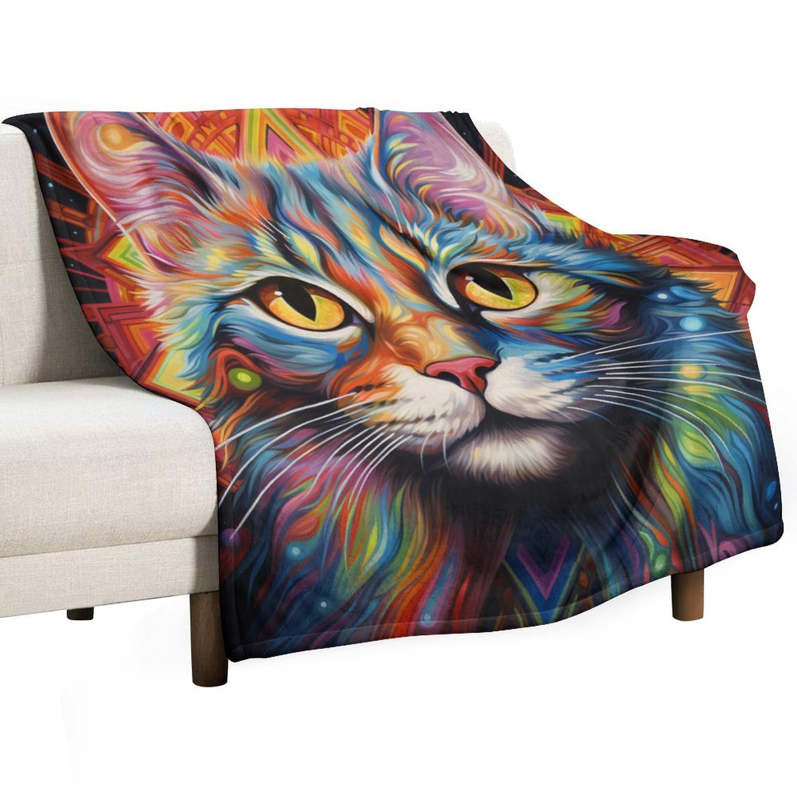 Couette enfant chat plaid chaud en microfibre pour éviter le froid la nuit