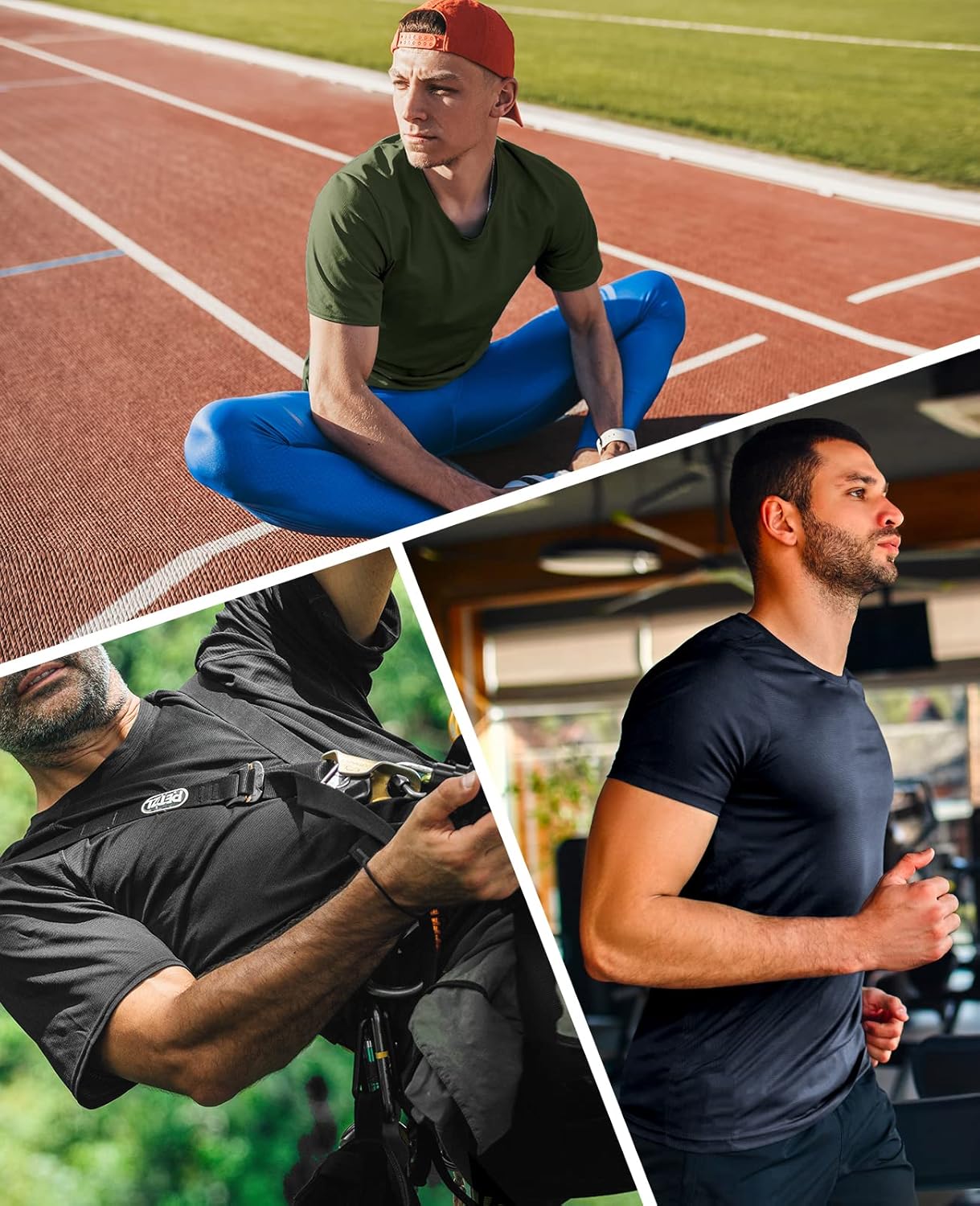 MIER Men's Quick Dry Workout Shirts Moisture Wicking Running Athletic Performance T-Shirts Recycled Polyester Top Tee - Image 6