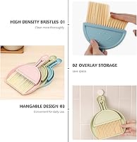 Vista 9 de NUOBESTY Juego de 3 mini cepillos y recogedores, cepillo de limpieza pequeño para mesa de teclado de computadora de escritorio