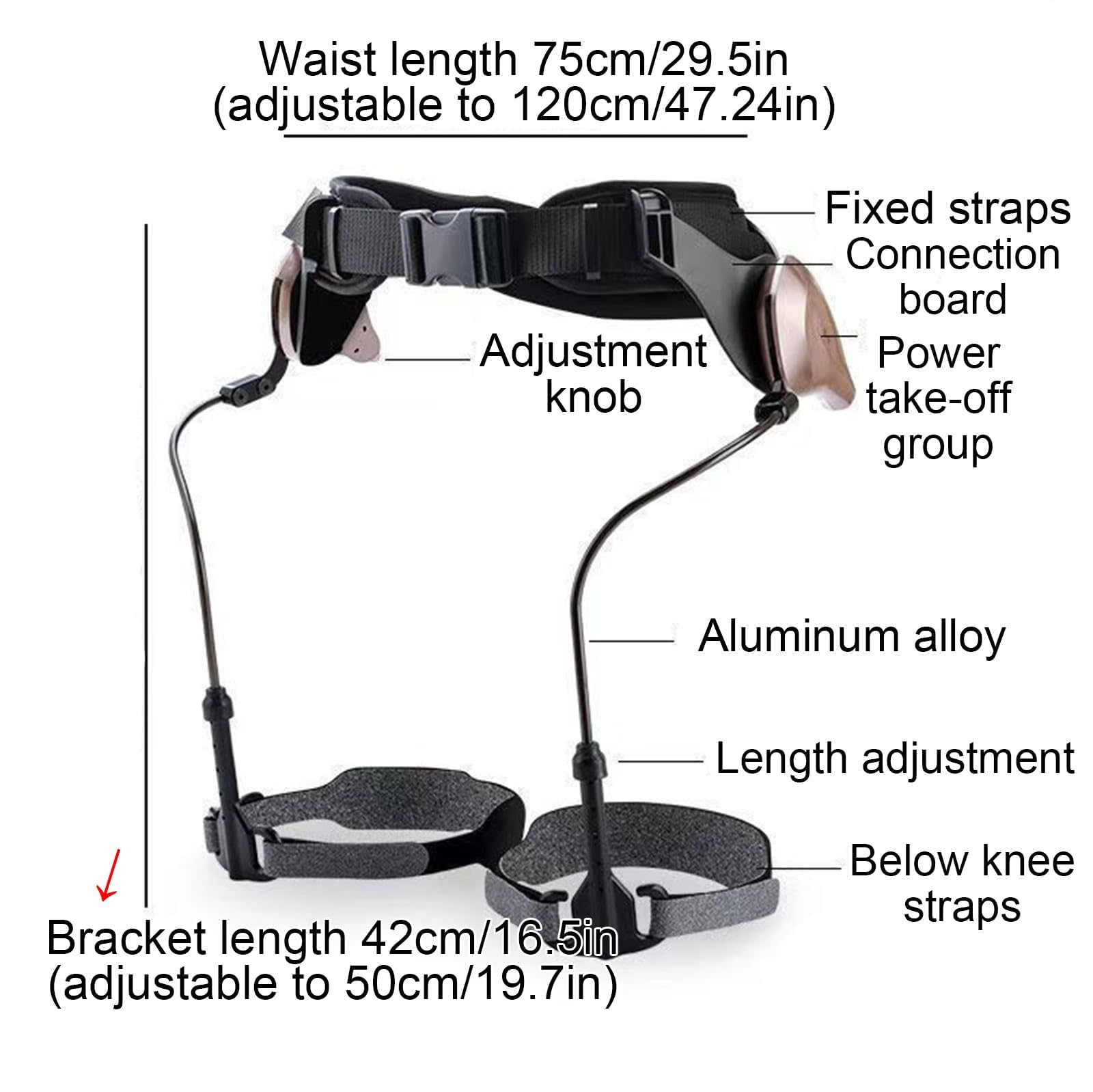 Genérico Dispositivo De Marcha con Exoesqueleto, Asistente Ergonómico con Potencia | Andador Ajustable, Ayudante Ligero para Elevar las Piernas,Dispositivo de Apoyo para Caminar para Subir Escaleras