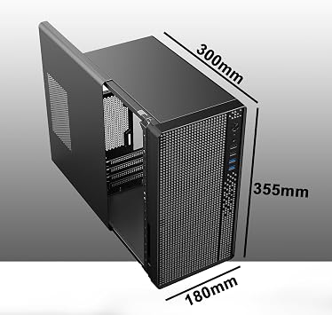 Micro ATX computer case, matx mini-tower pc chassis with 0.8mm thickened SPCC frame, small form factor desktop case for home and office, support MATX/ITX motherboard, no fan included