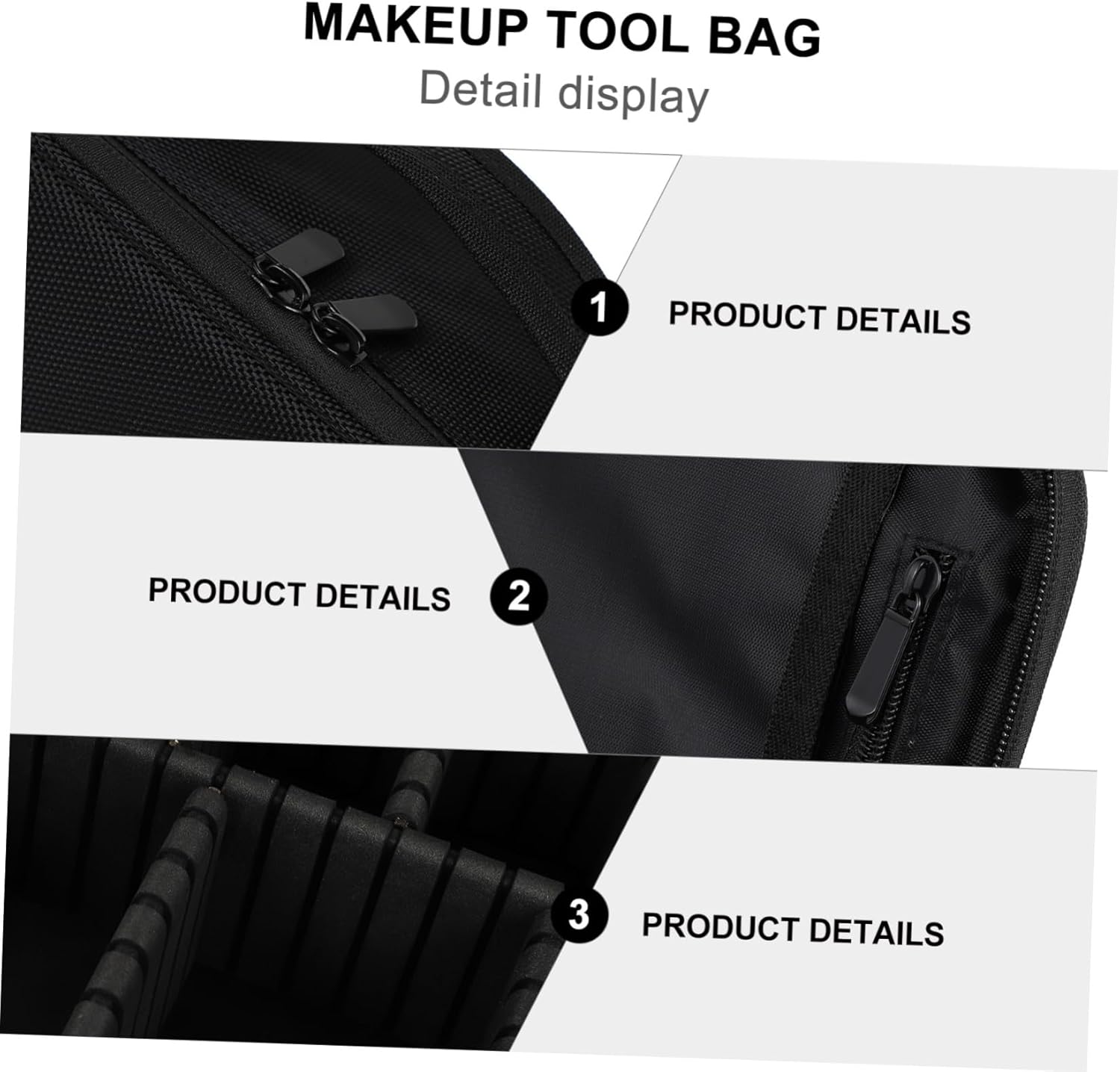 NOLITOY Convenient Cosmetic Bag Makeup Brush Organizer Makeup Tool Case for Travel