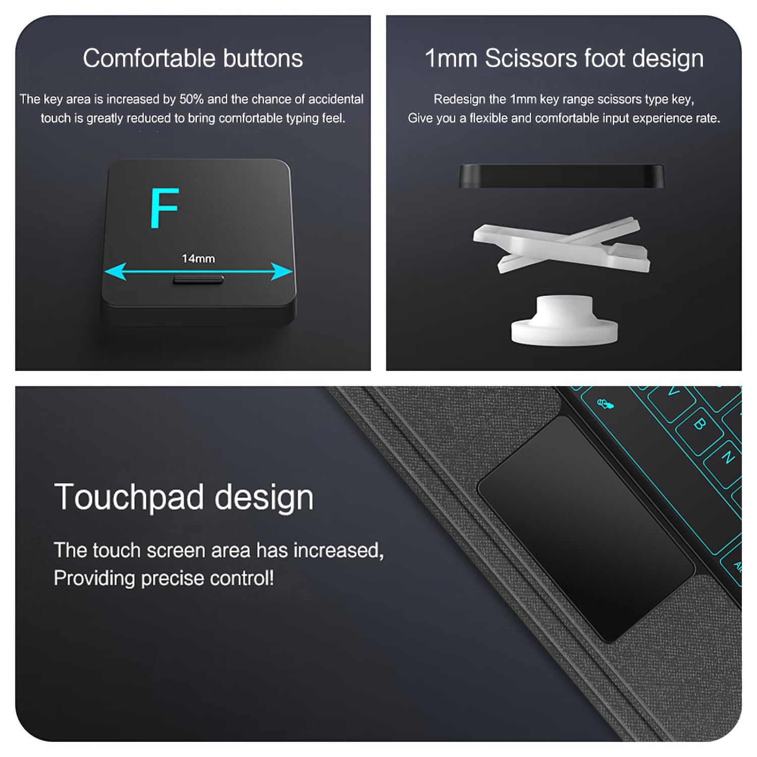 Etui na klawiaturę, kompatybilne z Xiaomi Poco Pad X1 28.4 cm (2025), podświetlane, odłączane, bezprzewodowe, Bluetooth, pokrowiec ze skóry PU, kompatybilne z Xiaomi Poco Pad X1 28.4 cm (kolor czarny)