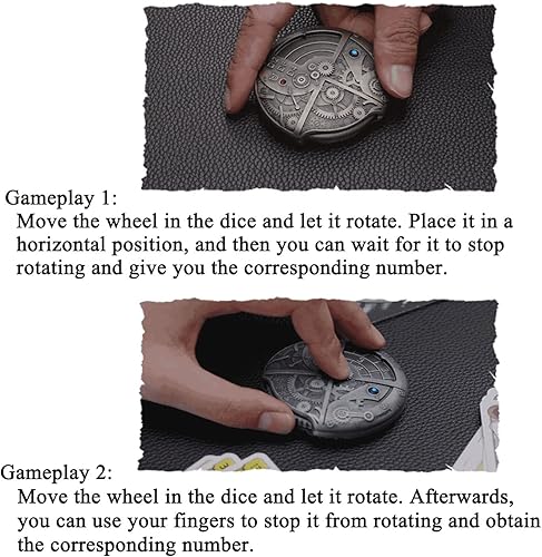 Miniatura 5 de SIGNALPLUS Juego de dados DND de metal de ruleta/torre de dados poliédricos D&D/Dungeons and Dragons Starter Gift/Juegos de rol D20 Cara Bolsa de