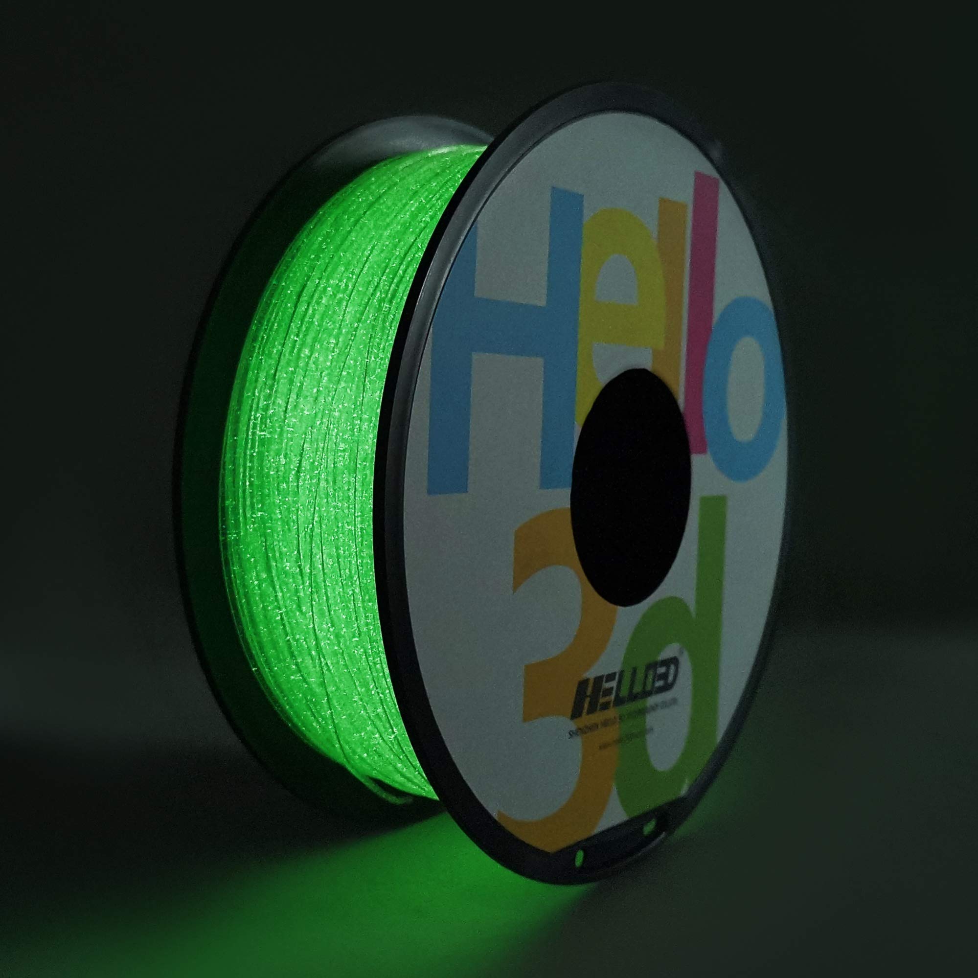 3D Printer Glow in The Dark PLA Filament, PLA 3D Printer Filament, Hello3D Firefly PLA Filament 1.75mm, Luminous Filament Green (Firefly Green, 1KG)