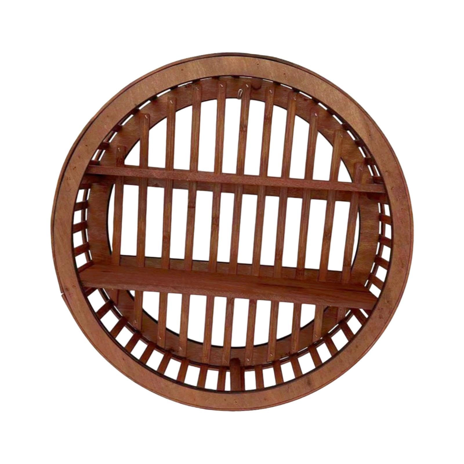 Étagère flottante ronde structure solide et légère en bois pour cuisine