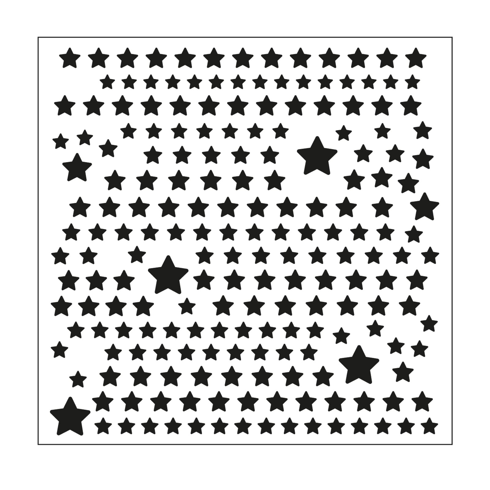 Vaessen Creative Craft Stencil, Stars, for Adding Colourful Patterns and Texture to Papercraft Projects, White, 15 x 15 cm