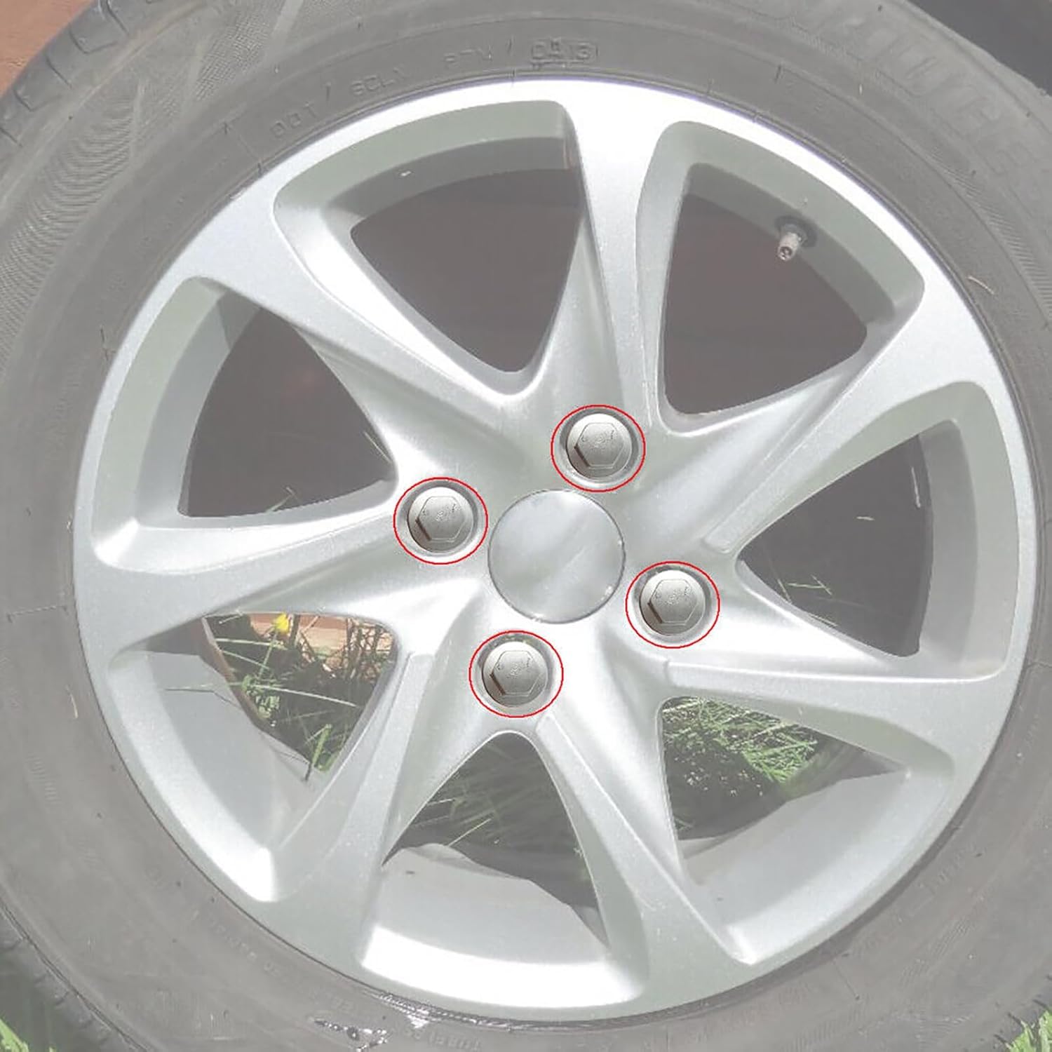 16 bulloni per ruote, M12 x 1,25, 9817024580, per Citroen, Peugeot, argento