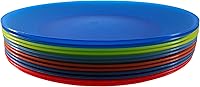 Vista 11 de Platos de plástico reutilizables de 10 pulgadas – Plato plano de cocina – Apto para lavavajillas y microondas – Juego de 12 platos apilables