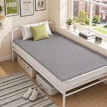 BedsPick Twin XL Mattress Topper, 3 Inch Gel Memory Foam Topper for Dorm & College Students, Foam Pad with Non-Slip Washable Cover & Adjustable Straps, Pressure Relief, CertiPUR-US Certified, Grey