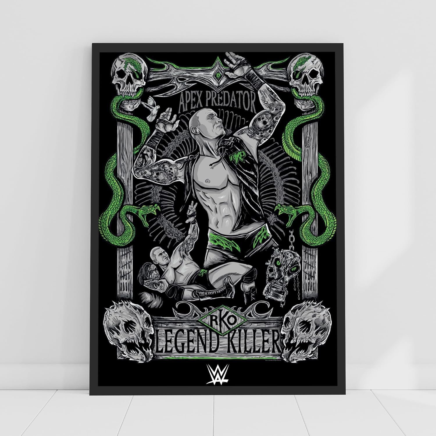 Themed Black Wwe Print - Randy Orton Legend Killer Graphic Poster Wrestling Wall Art (21Cm X 29.7Cm - A4)