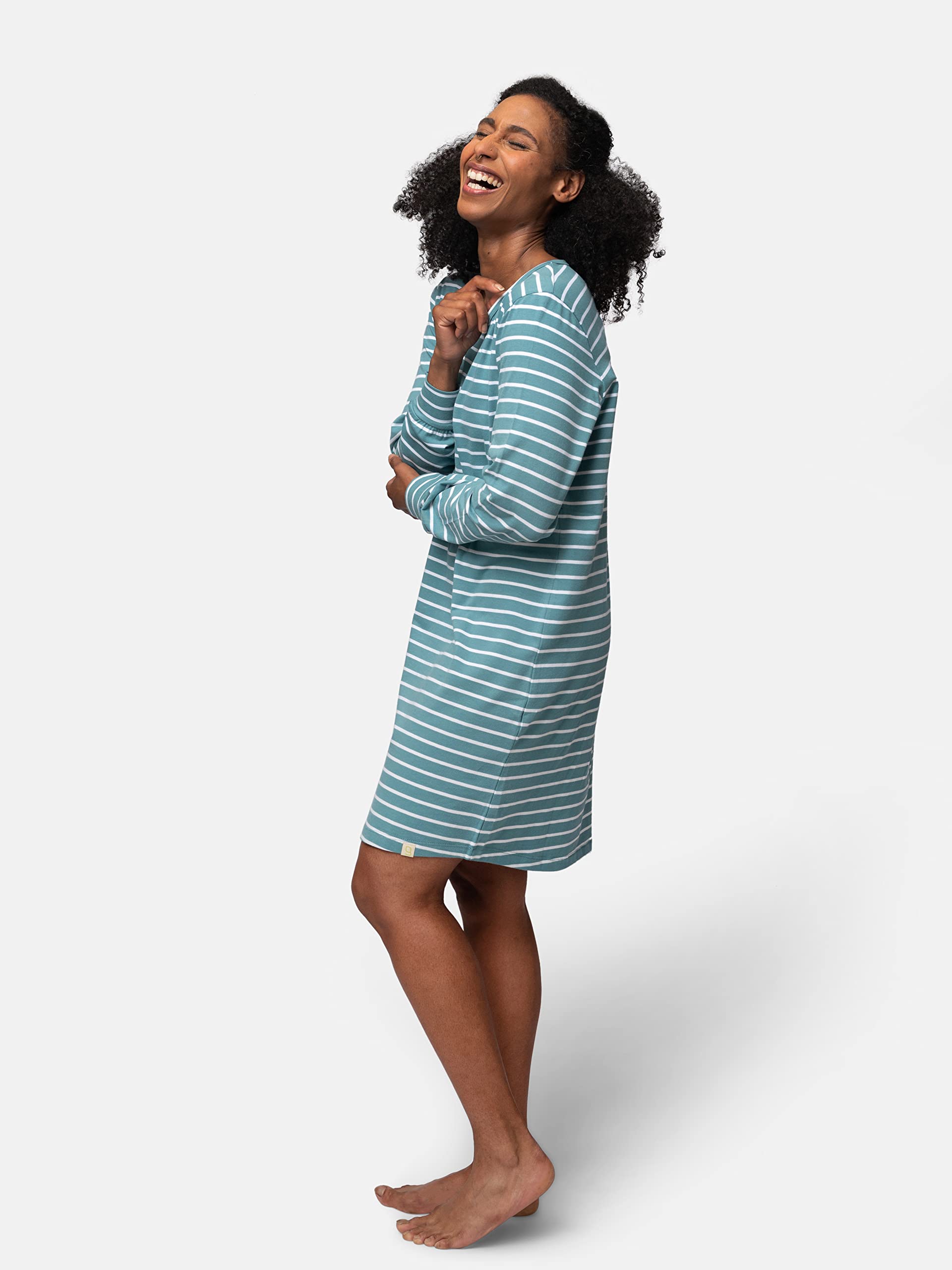 Damen Sleepshirt Ringel, GOTS-Zertifiziert Nachthemd