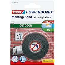 tesa Powerbond Foam Double Sided Mounting Tape for Outdoors Use 1.5 m x 19 mm