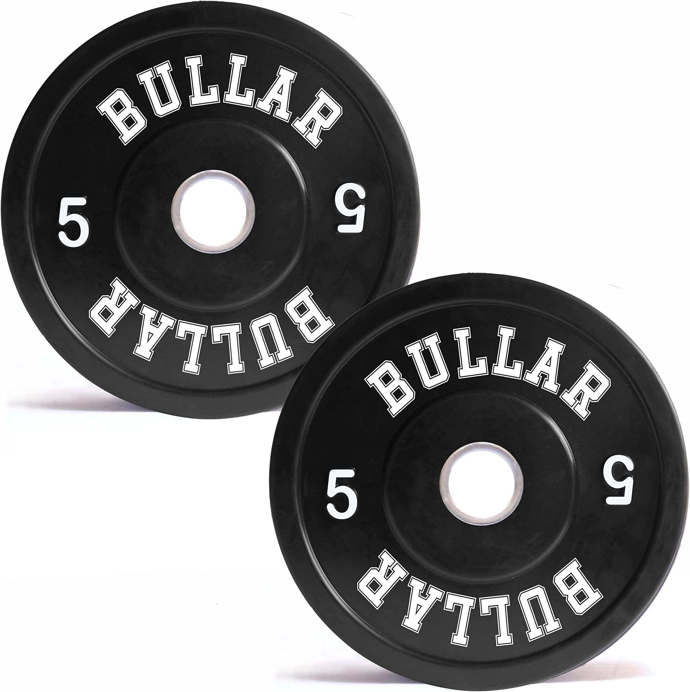 BULLAR Olympic Black Bumper Plates,Rubber Coated spare weight plates 51 mm (10 KG SET (5KGX2))