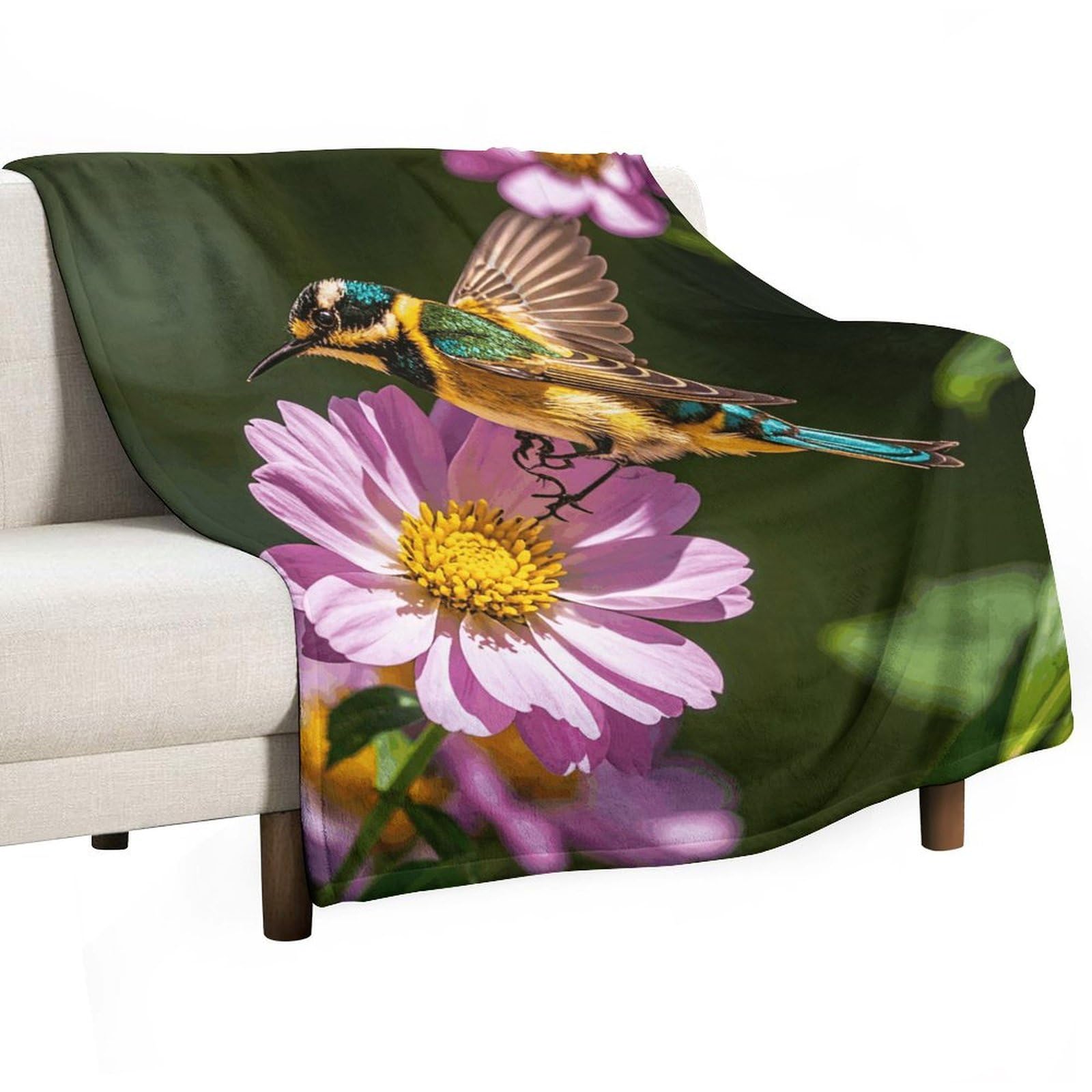 Couverture polaire pour jardin et canapé grand plaid motifs nature toutes saisons
