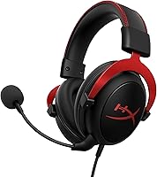 HyperX Cloud II Red Gaming Headset: 7.1 Surround Sound, Memory Foam Earcups, Detachable Mic, PC PS5 PS4 Xbox Compatible