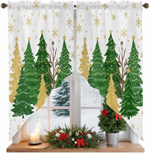 Miniatura 16 de Cenefa de cortinas con estampado de girasol marrón para ventanas de cocina, cortinas retro con bolsillo para barra, cortinas del suroeste, cortinas